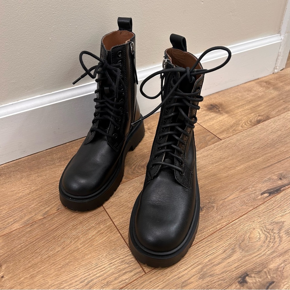 Zara Basic Black Combat Boot - Size 35 / 5 - image 7